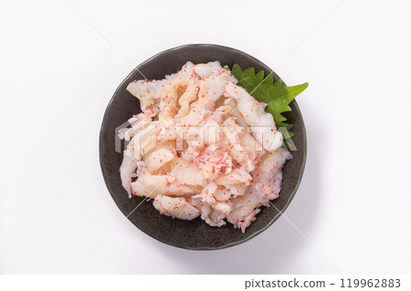 Pickled cod and eggs (sweet and sour) 119962883