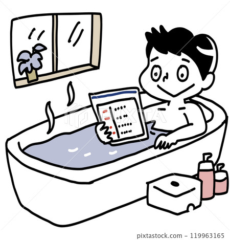 男孩利用洗澡時間記憶 119963165