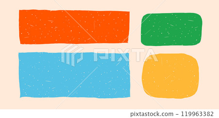 Rectangle shape set with rough torn edges. Grunge style text boxes with ripped border. vector collage torn paper piece or vintage paint stain silhouette isolated on light background. Rectangle shape set with rough torn edges. Grunge style text boxes with ripped border. vector collage torn paper piece or vintage paint stain silhouette isolated on light background. 119963382