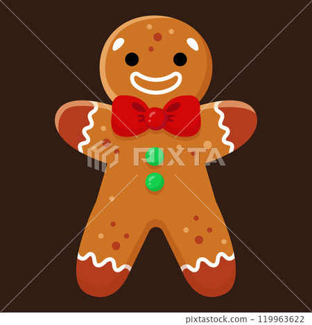 Gingerbread man. Christmas vector illustration Gingerbread man. Christmas vector illustration 119963622