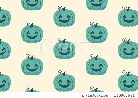 Halloween pumpkins pattern. Vector illustration 119963651