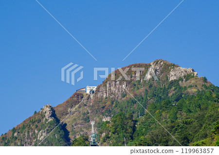 秋天的御在所山，往禦在所索道三條公園站方向（三重縣三重郡菰野町） 119963857