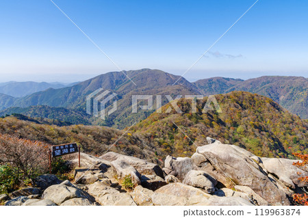 從禦在所山展望台看到的景色(三重縣三重郡菰野町) 從禦在所山展望台看到的景色(三重縣三重郡菰野町) 119963874