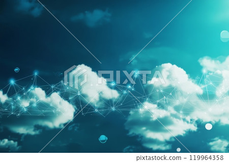 Abstract cloud connection technology background. 119964358