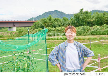 Fields and women, farmers, home gardens, rural life Fields and women, farmers, home gardens, rural life 119964446
