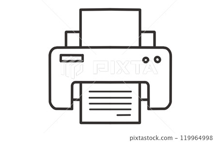 Print icon - simple printer line illustration 119964998