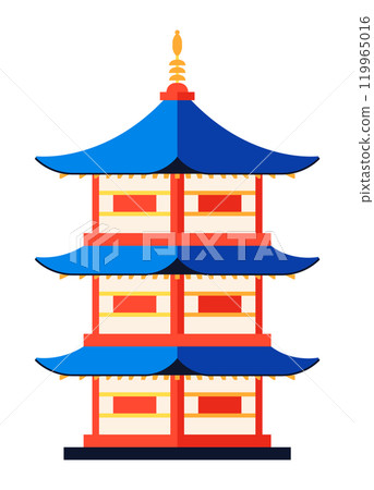 Pagoda temple - modern flat design style single isolated image 119965016