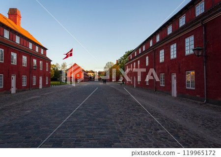 Kastellet citadel, fortress in Copenhagen, Denmark, sunset on summer day Kastellet citadel, fortress in Copenhagen, Denmark, sunset on summer day 119965172