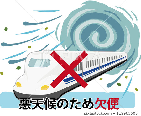 Typhoon and Shinkansen with text Typhoon and Shinkansen with text 119965503