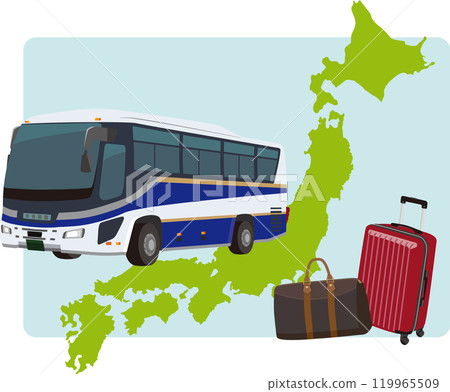 日本地圖和巴士旅行 119965509