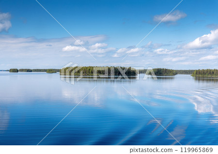 blue lake with cloudy sky, nature series 119965869