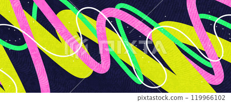 Abstract Background with Colorful Lines and Texture Effects in Pop Art Style Abstract Background with Colorful Lines and Texture Effects in Pop Art Style 119966102