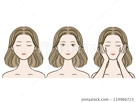 美麗的皮膚女人臉集 美麗的皮膚女人臉集 119966723
