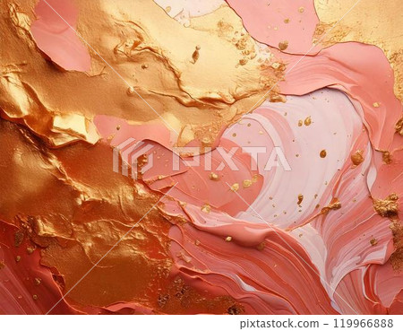 粉紅色和金色抽像大理石背景 119966888