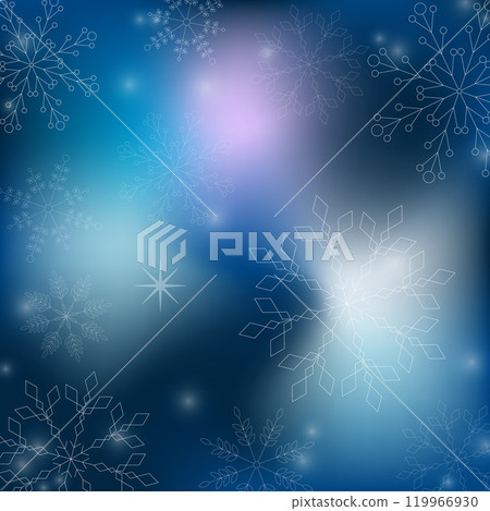 Winter background with snowflakes. Merry Christmas banner template. Greeting card, cover, social media post. Vector illustration Winter background with snowflakes. Merry Christmas banner template. Greeting card, cover, social media post. Vector illustration 119966930