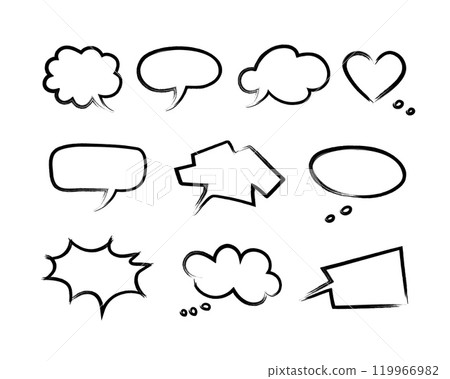 Grunge graffiti speech bubbles, dialog balloons 119966982