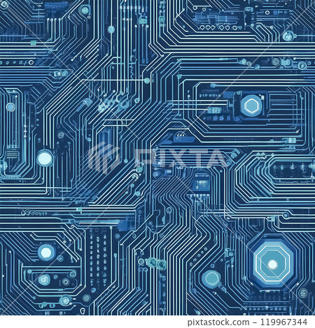 Repeated seamless illustration material - Blue 119967344