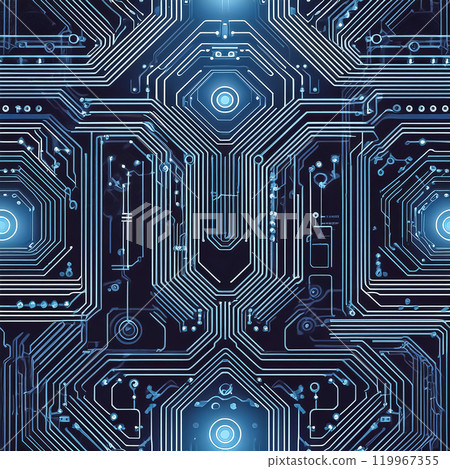Repeated seamless illustration material - Blue 119967355