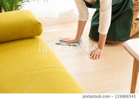 中高級婦女用抹布擦地板 119968343
