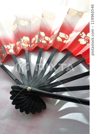 Japanese traditional craft, folding fan Japanese traditional craft, folding fan 119968546