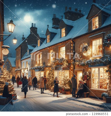Christmas illuminated streetscape 119968551
