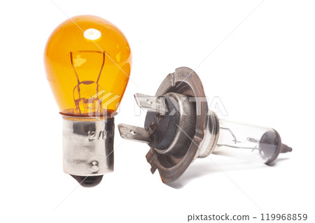 Car light bulbs isolated on white background 119968859