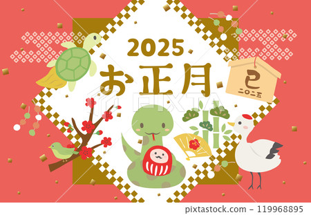 2025蛇年新年賀年素材 119968895