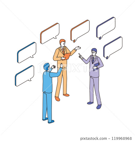 商人討論和交換意見 119968968