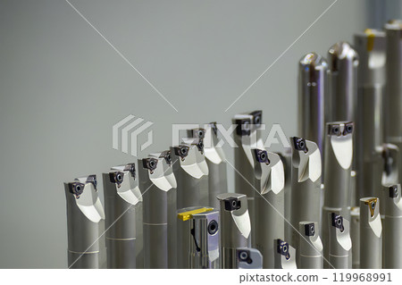 Close up  scene the group special purpose tool for CNC lath machine. 119968991