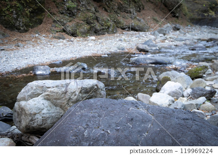 Riverside rocks (Nakatsugawa, Chichibu region, Saitama prefecture) Riverside rocks (Nakatsugawa, Chichibu region, Saitama prefecture) 119969224