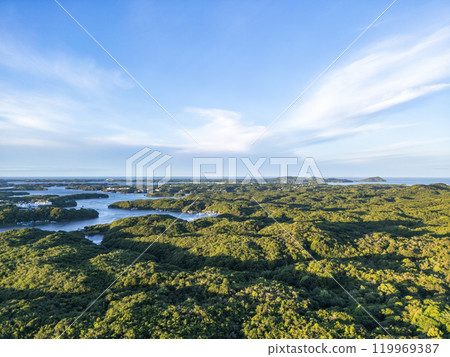 Ago Bay (drone aerial photography) Ise-Shima National Park, Shima City, Mie Prefecture Ago Bay (drone aerial photography) Ise-Shima National Park, Shima City, Mie Prefecture 119969387