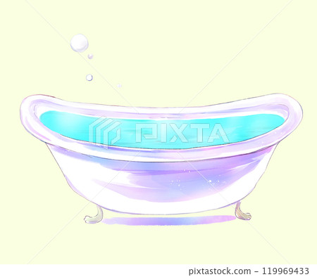 Clawfoot bathtub filled with water Clawfoot bathtub filled with water 119969433