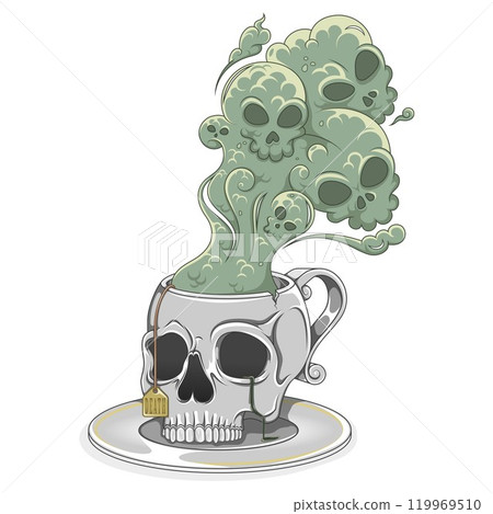 Skull Shaped Tea Cup With Toxic Death Smoke Skull Shaped Tea Cup With Toxic Death Smoke 119969510