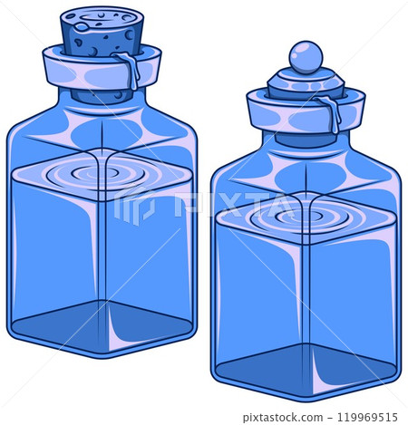 Glass bottle with mineral water corked 119969515