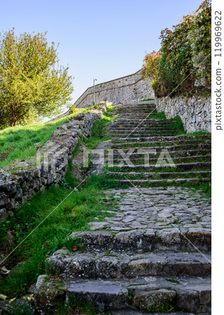 Remains of Historic Belgrade Fortress fortifications in Kalemegdan park in Belgrade, Serbia Remains of Historic Belgrade Fortress fortifications in Kalemegdan park in Belgrade, Serbia 119969622