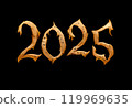 New Year 2025, magic fantasy font on a dark background 119969635