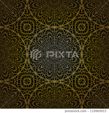 Geometric gold lace pattern 17 119969915