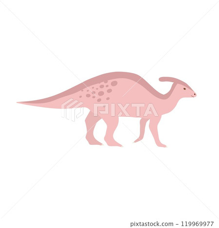Vector flat hand drawn parasaurolophus dinosaur 119969977