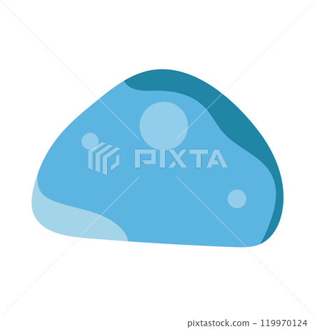 Climbing blue hold in flat design. Bouldering training stone for alpinism wall. Vector illustration isolated. 119970124