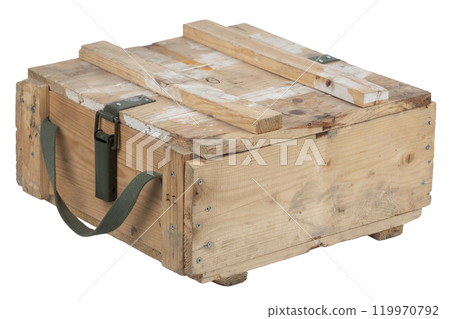Ammunition crate isolated on white Ammunition crate isolated on white 119970792