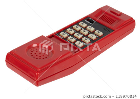 red retro push-button phone red retro push-button phone 119970814
