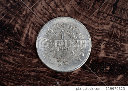 Old USA 1851 year US silver dollar coin Old USA 1851 year US silver dollar coin 119970823