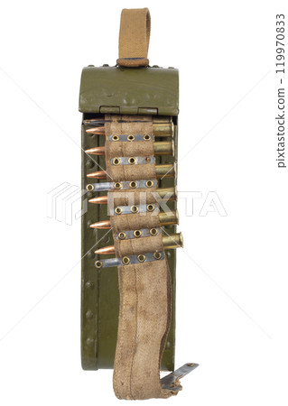 Machine Gun Ammo Belt with Ammunition 119970833