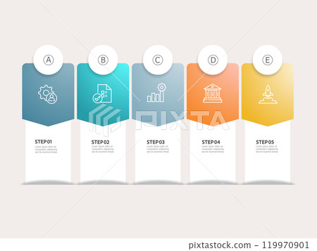 infographics timeline business workflow report background with business icon 5 steps for presentation infographics timeline business workflow report background with business icon 5 steps for presentation 119970901