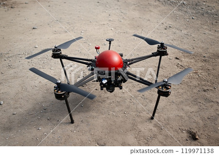A kamikaze drone with a bomb release mechanism. 119971138