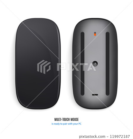 mouse for computer black color view from above and bottom on white background. vector illustration mouse for computer black color view from above and bottom on white background. vector illustration 119972187