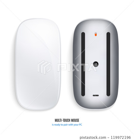 mouse for computer view from above and bottom on white background. vector illustration 119972196