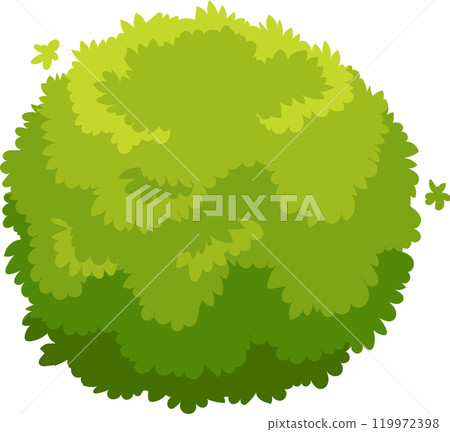 Vibrant and natural lush green bush in a perfect round shape, isolated on white background, ideal for a variety of design uses 119972398