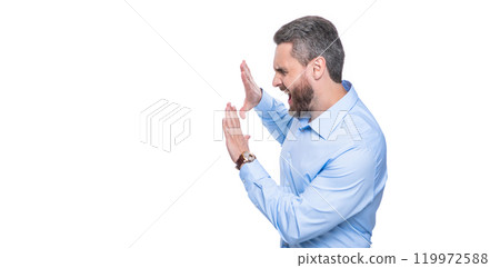 Ambitious business expert. Businessman man in suit. Businessman isolated on white. Boss or employee. Confident business executive. Professional successful CEO. Leadership. Defending in conflict work Ambitious business expert. Businessman man in suit. Businessman isolated on white. Boss or employee. Confident business executive. Professional successful CEO. Leadership. Defending in conflict work 119972588