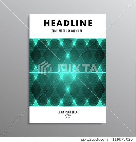 business brochure, template or layout design flyer in A4 size with abstract diamond background. vector illustration 119973029